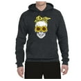 thumbnail image 2 of Skull Sunflower Skeleton Bandana Inspirational/Christian Unisex Graphic Hoodie Sweatshirt, Heather Black, Large, 2 of 3