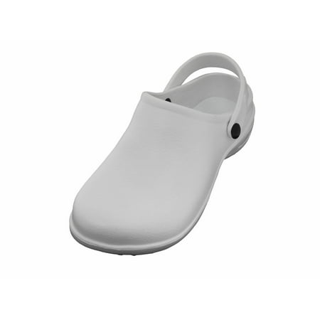 

Shoes8teen Mens Athletic Sports Clogs Slip-On with Adjustable Back Strap 2390M White 10