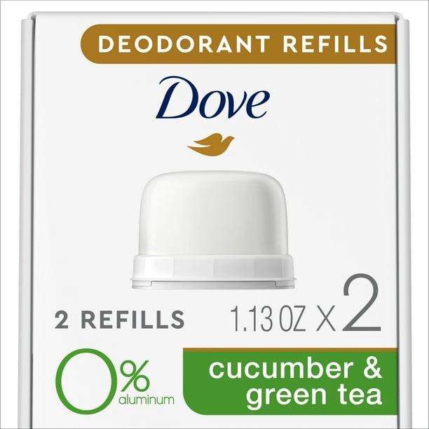 Dove Deodorant Refills Refill Kit Cucumber & Green Tea, 1.13 oz, 2 Count