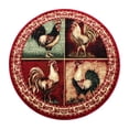 thumbnail image 2 of Masada Rugs Rooster Style Round Area Rug Design Lodge 379 (4 Feet x 4 Feet) Round, 2 of 7