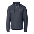 thumbnail image 2 of Men's Cutter & Buck  Heather Navy Notre Dame Fighting Irish Alumni Logo Mainsail Sweater-Knit Half-Zip Pullover Jacket, 2 of 3