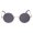 Black Lens, variant on Music Singer John L Vintage Round Glasses Halloween Costume Accessory Cosplay Sunglasses (Black Lens)