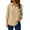 Khaki, variant on OIOLOYJM 3/4 Sleeve Women's Button Down Shirts Collared Textured Business Blouses Loose Fit Dressy Casual Fashion Work Tops with Chest Pocket Beige L