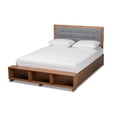 thumbnail image 1 of Baxton Studio Cosma Modern Transitional Ash Walnut Brown Finished Wood 4-Drawer Queen Size Platform Storage Bed, 1 of 5