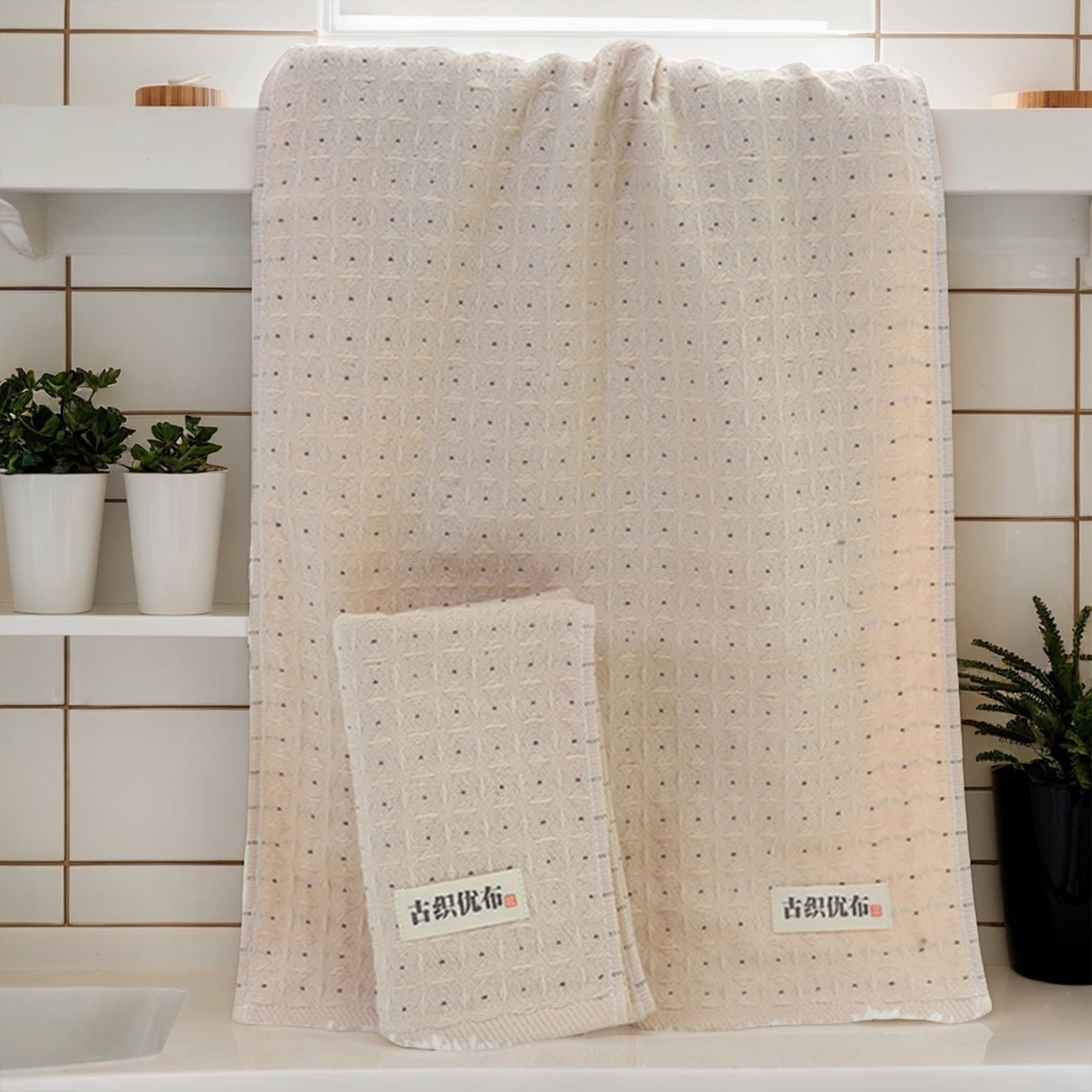 Unique Bargains Waffle Hand Towels for Bathroom 2 Pack Grey