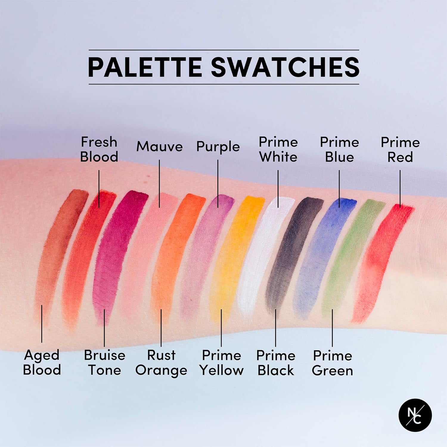 Narrative Cosmetics FX Alcohol-Activated 12 Colors Makeup Palette, Highly Pigmented Professional Makeup for the Stage, Film, Costumes, Cosplay, SFX, Performance Arts