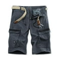 thumbnail image 2 of IROINNID Reduced Cargo Shorts for Men Summer Outdoors Patchwork Color Button Pocket Sport Shorts Pants,Gray, 2 of 4
