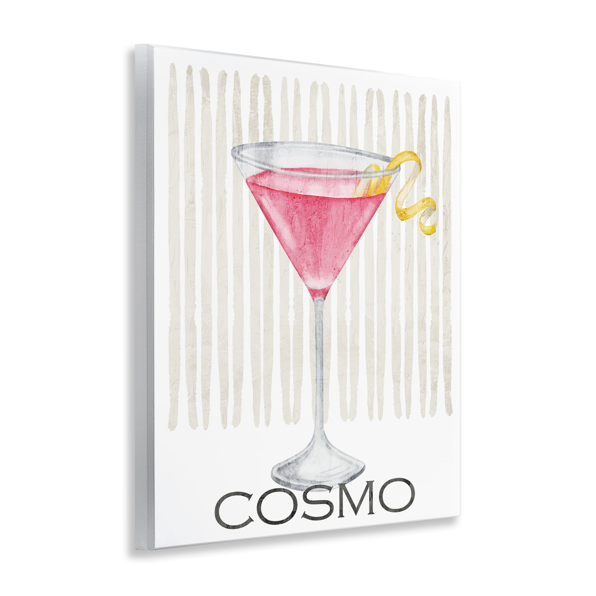 Stupell Industries Pink Cosmo on Stripes Wall Plaque Art, design by Kim Allen