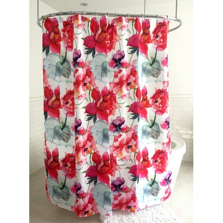 Splash Home Touch Of Rose 70 X 72 Polyester Fabric Pink Shower