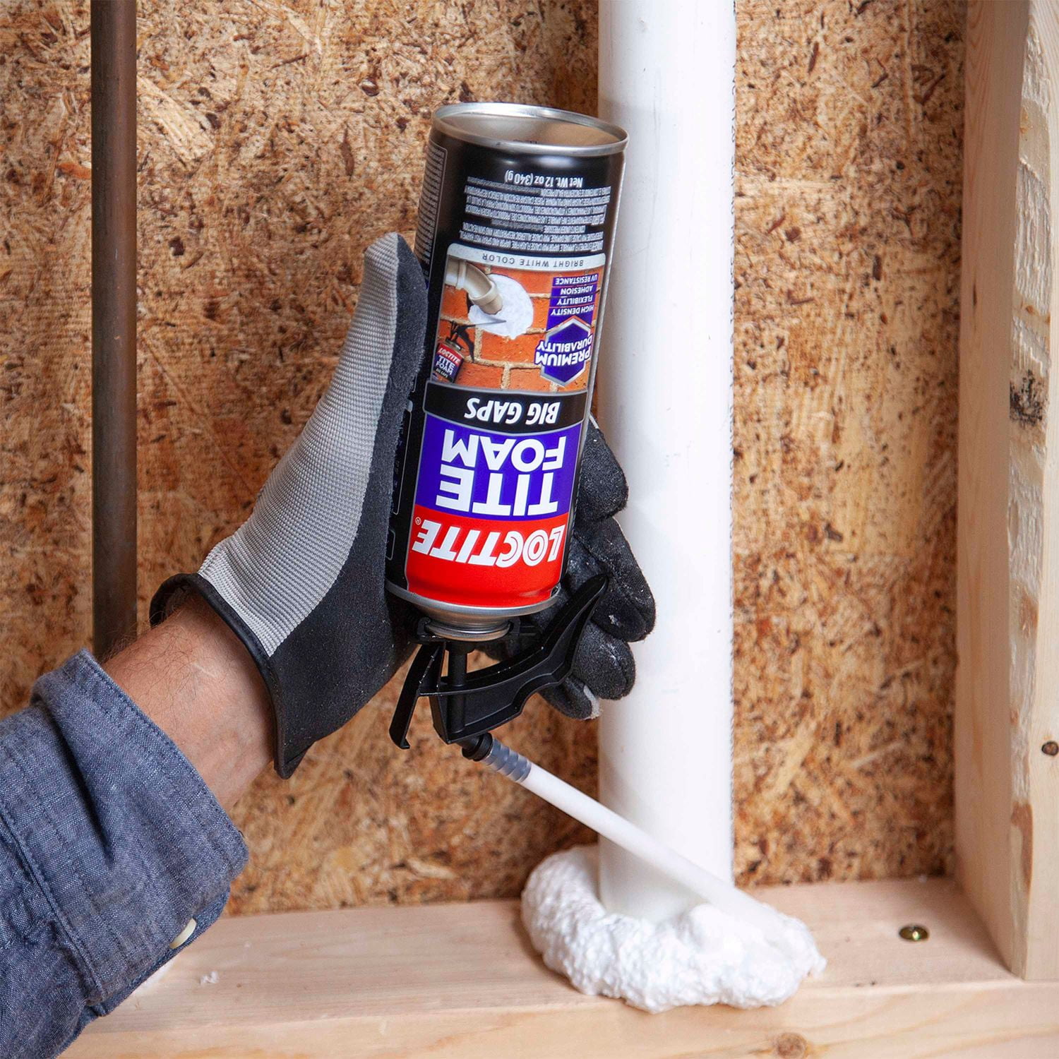 Loctite Tite Foam Insulating Foam Sealant Big Gaps, Pack of 1, White 12 oz Can