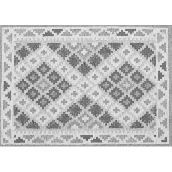 Ahgly Company Indoor Rectangle Southwestern Gray Country Area Rugs, 2' x 5'