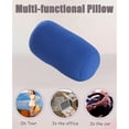 thumbnail image 5 of 2 Pcs Microbead Bolster Tube Pillow, Squishy Neck Arm Back Support Roll Body Cushion Pillows Cylinder Bean Bag Throw Pillow for Plane Car Travel Recliner Sleeping, 11.8 x 6.3 Inch, Blue + Pink, 5 of 7