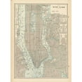 thumbnail image 2 of Wild Apple Portfolio 25x32 Gold Ornate Wood Framed with Double Matting Museum Art Print Titled - New York City Map, 2 of 4