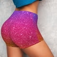 thumbnail image 5 of Yiaed Holiday Shiny Print Women's Athletic Shorts Running Shorts Sporty Short High Waisted Elastic Workout Shorts for Yoga Gym Running & Sports -Large, 5 of 8
