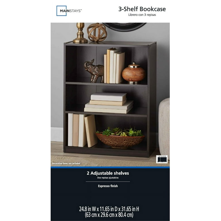 Walmart mainstays 3 shelf bookcase deals