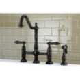 thumbnail image 2 of Kingston Brass KS1275PKLBS Duchess Bridge Kitchen Faucet with Brass Sprayer, Oil Rubbed Bronze, 2 of 4