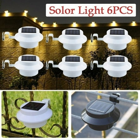 

Dicasser 2/4/6 pcs Outdoor Waterproof LED Solar Power garden Roof Fence Gutter Wall Lighting (White/Black)