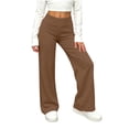 thumbnail image 7 of Besolor Yoga Pants for Girls Elastic High Waist Wide Leg Sweatpants Casual Loose Thin Teen Kids Loungewear Workout Trousers(12-13 Years,Coffee), 7 of 7