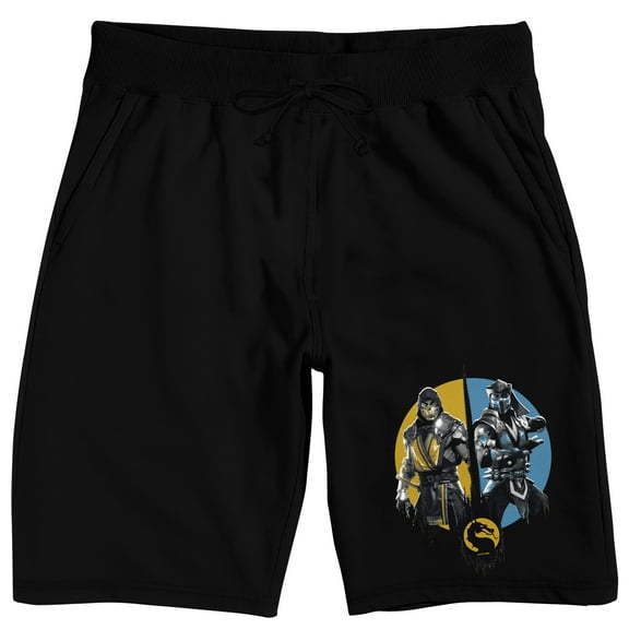 Mortal Kombat Klassic Characters Men's Black Sleep Pajama Shorts-Medium