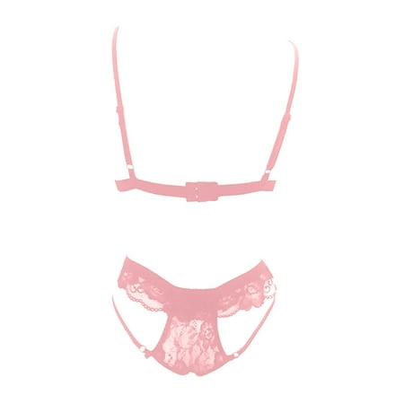 

Cathalem Valentine s Day Lingerie for Women Ladies Sexy Lingerie Teddy Eyelash Lace Pink Sexy Vintage Lingerie for Women Garter Underwear Pink Large