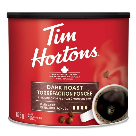 Café de mouture fine de Tim Hortons à torréfaction foncée 875 g