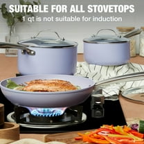 [Nonstick Saucepan] 6pcs Nonstick Saucepan Set | 1 2 3QT Sauce Pan Small Pots Set With Lids, Non Stick Ceramic, Less Oil And Easy To Clean, Handle, Oven Safe, Fast And Even Heating, Purple