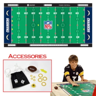 Trademark Global NFL Licensed Finger Football Game Mat, Chargers