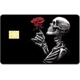 thumbnail image 1 of Black Credit Card Skin Debit Card Skins Sticker Cover No Bubble Slim Small Chip Personalized Bank Card Protecting Decals PVC Waterproof for Transportation Key Card Skeleton Rose 7.3x5.4Inch, 1 of 6