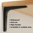 thumbnail image 5 of Soporte para estante de pared, soporte de metal negro mate, soporte para estante de metal para decoración de cocina, soporte resistente, 100 mm100 mm, 4 piezas negro Adélala, 5 of 5