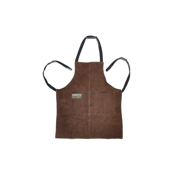 Outset Grill and Kitchen Apron, Brown Leather, 27" x 30"
