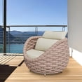 thumbnail image 5 of Vmopu Bird's Nest Pink Outdoor Sofa Couch with cushions,Textilene Aluminum Frame for Oasis, Balcony, 5 of 6