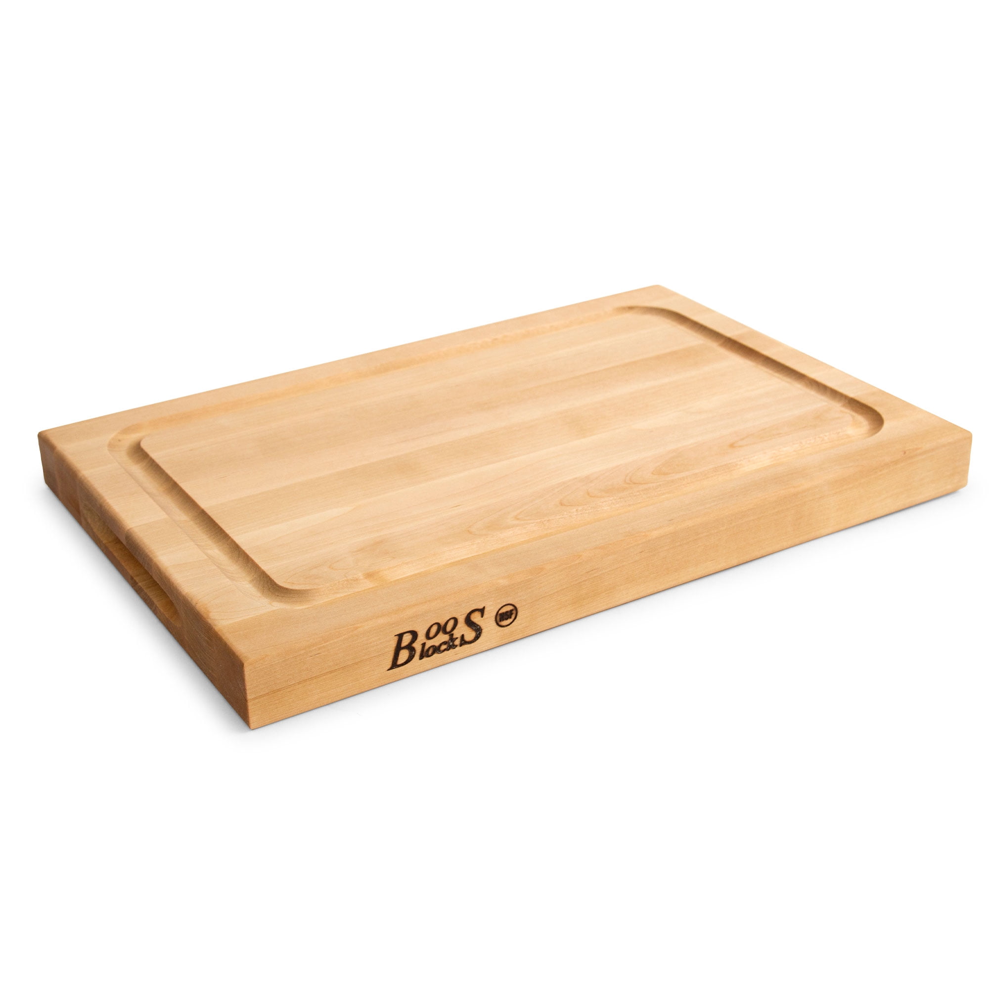 John Boos BBQ Collection Reversible Wood Cutting Board, Juice Groove, Maple