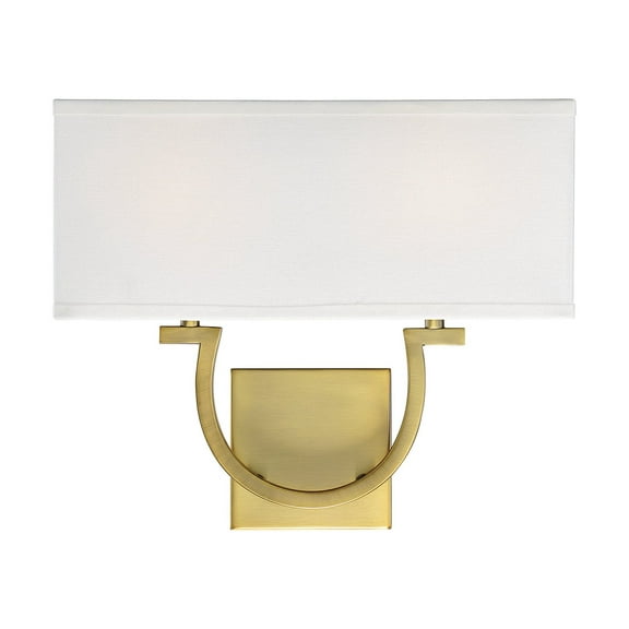 Warm Brass Two Light Wall Sconce from the Rhodes Collection