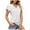 White, variant on OSOLU Solid Color Women Tops Ruffle Short Sleeve Summer Casual V-Neck Loose Shirts Classic Women Tops Dressy Casual