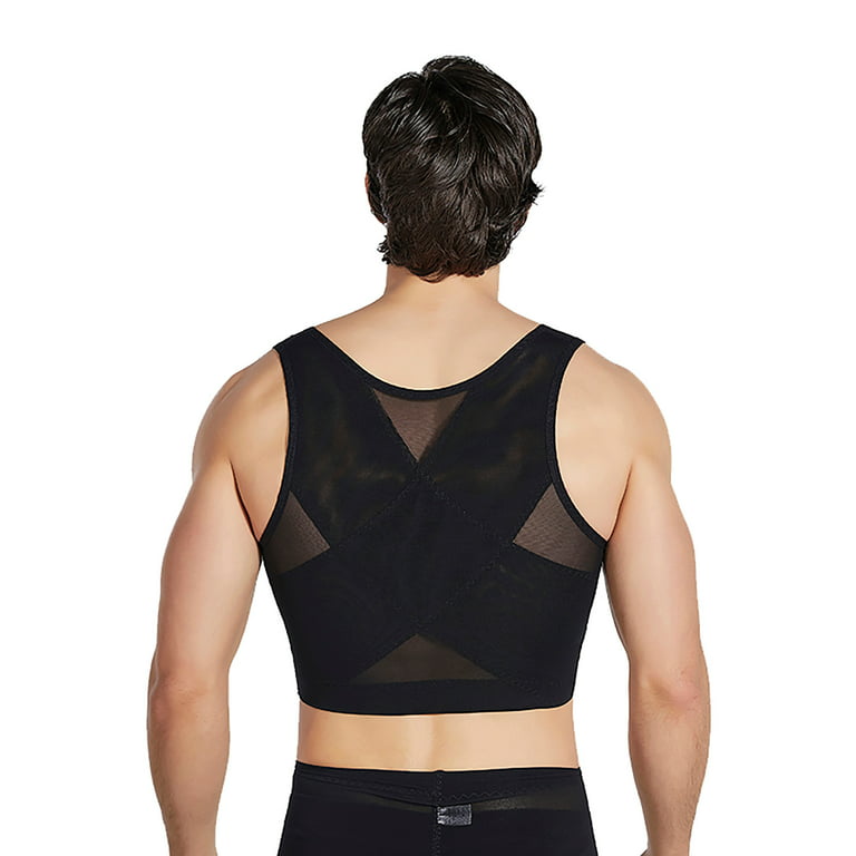 Penkiiy Men's Plastic Chest Vest Corset Chest Flat Chest Bandage Tight Body  Shaper Underwear Tank Tops for Men Big and Tall L Black 2023 Summer Deal
