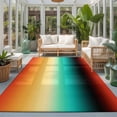 thumbnail image 2 of Large Area Rugs 8'x10', Orange Black Teal Ombre Carpet Runner Indoor Outdoor Rugs Home Decor Aesthetic, Contemporary Gradient Abstract Non Slip Mats Washable Accent Rug for Living Room Bedroom, 2 of 8
