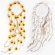 thumbnail image 2 of Diadema Hippie de flores, corona Floral, accesorios para el cabello de girasol de verano para disfraces bohemios de los años 70 (blanco + amarillo), 2 uds., 2 of 5