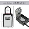 thumbnail image 2 of Key Lock Box Wall Mounted, Portable Lock Box for House Key, 5 Key Capacity, Weatherproof Resettable Code House Key Safe Security Lock Box for Outside Realtors Garage Spare, 2 of 8
