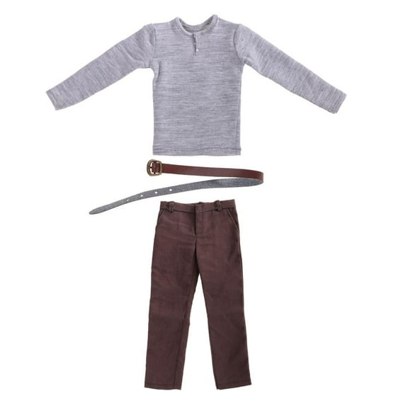 -shirt Pants Belt Set Clothing /6 SCALE 12 INCH Male Action Figure Acceories Gray