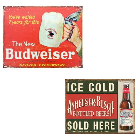 Bundle: Two (2) Budweiser Tin Signs (#2019 &