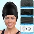 thumbnail image 6 of Silicone Large Swim Cap Set, TSV Adults Anti-Silp & Waterproof Swimming Hat with Nose Clip and Earplugs, Black, 6 of 6