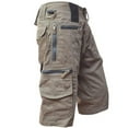 thumbnail image 2 of Men's Capri Work Shorts, 7-Inch Inseam Multi-Pocket Cotton Cargo Shorts for Outdoor Activities & Casual Wear ,Light Brown M, 2 of 5