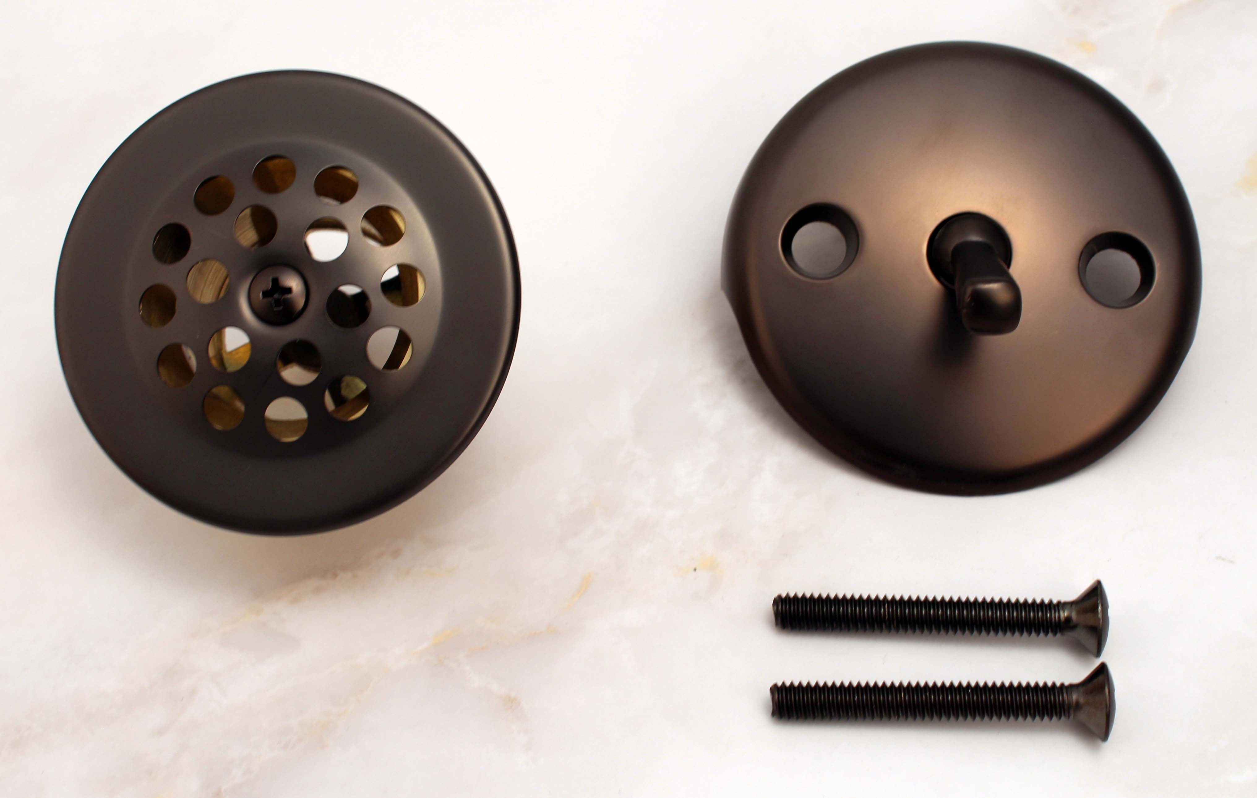 Bathtub Tub Replacement Drain Trim Kit - Oil Rubbed Bronze Finish, Trip Lever Drain Type, Stainless Steel Drain Cover, Copper Body, Zinc Lever Plate By Plumb USA