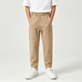 thumbnail image 2 of Jinhomg Kids Boys School Uniform Pants Soft Cotton Jogger Pants Elastic Waist Tapered Pant Back to School Stretch Casual Trousers for Boys Size 6-15Y, 2 of 9