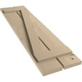 thumbnail image 6 of Ekena Millwork 11 1/2"W x 24"H Rustic Two Board Spaced Board-n-Batten Knotty Pine Faux Wood Shutters w/Z-Board (Per Pair), Primed Tan, 6 of 11