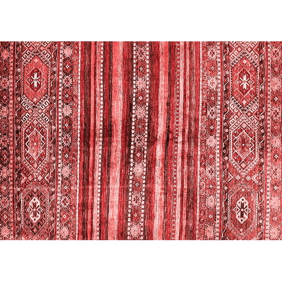 Ahgly Company Indoor Rectangle Abstract Red Modern Area Rugs, 7' x 10'