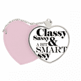 thumbnail image 1 of Classy Sassy &amp; A Bit Smart Assy Quote Mirror Travel Purse Makeup Heart Pink, 1 of 4