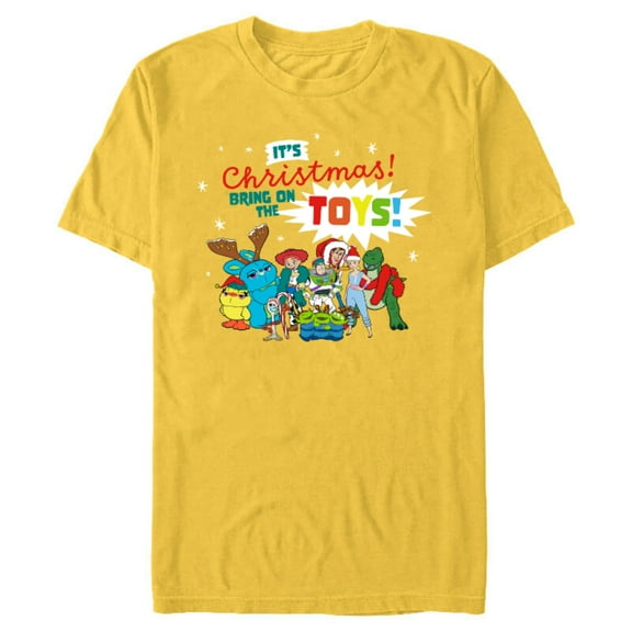 Disney Pixar Toy Story 4 It’s Christmas Bring On The Toys Standard - Short Sleeve Blended T-Shirt for Adults – Customized-Yellow