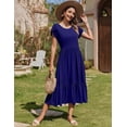 thumbnail image 3 of Vestido Zeagoo, casual, holgado, de lino de playa, color azul marino, talla S, 3 of 6