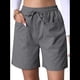 thumbnail image 2 of Pantalones Cortos Casuales Omen con Cordón Ajustable, Cintura Elástica, Cómodos, de Verano, con Bolsillos, Gris, Talla M, 2 of 7